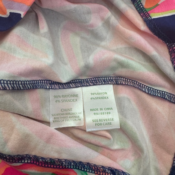 Lilly Pulitzer Tiki Wrap Romper Skort Banana Flambe Print Long Sleeve NWT - Picture 9 of 9